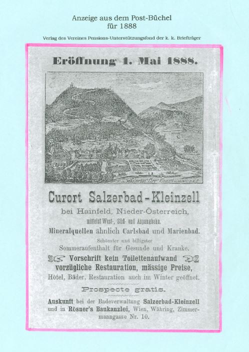 Eröffnung des Kurzentrums Salzerbad im Jahr 1888